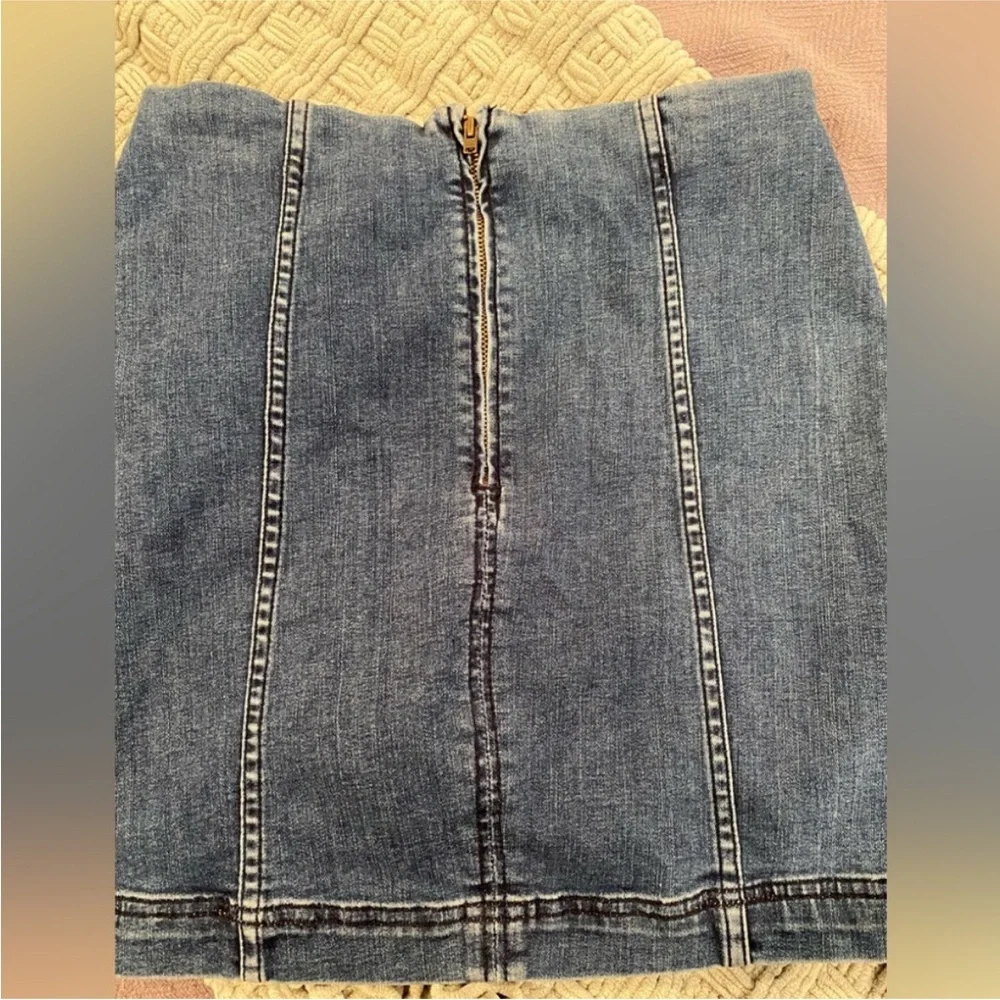 Free People Stretch Denim Mini Skirt Size 6